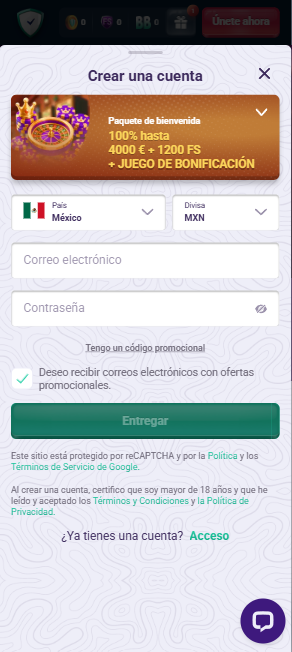 Registro & bonificaciones